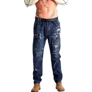 Man X One Teaspoon Mr Golds Denim Jeans Men Cowboy Low Slung Distressed 30R NWT